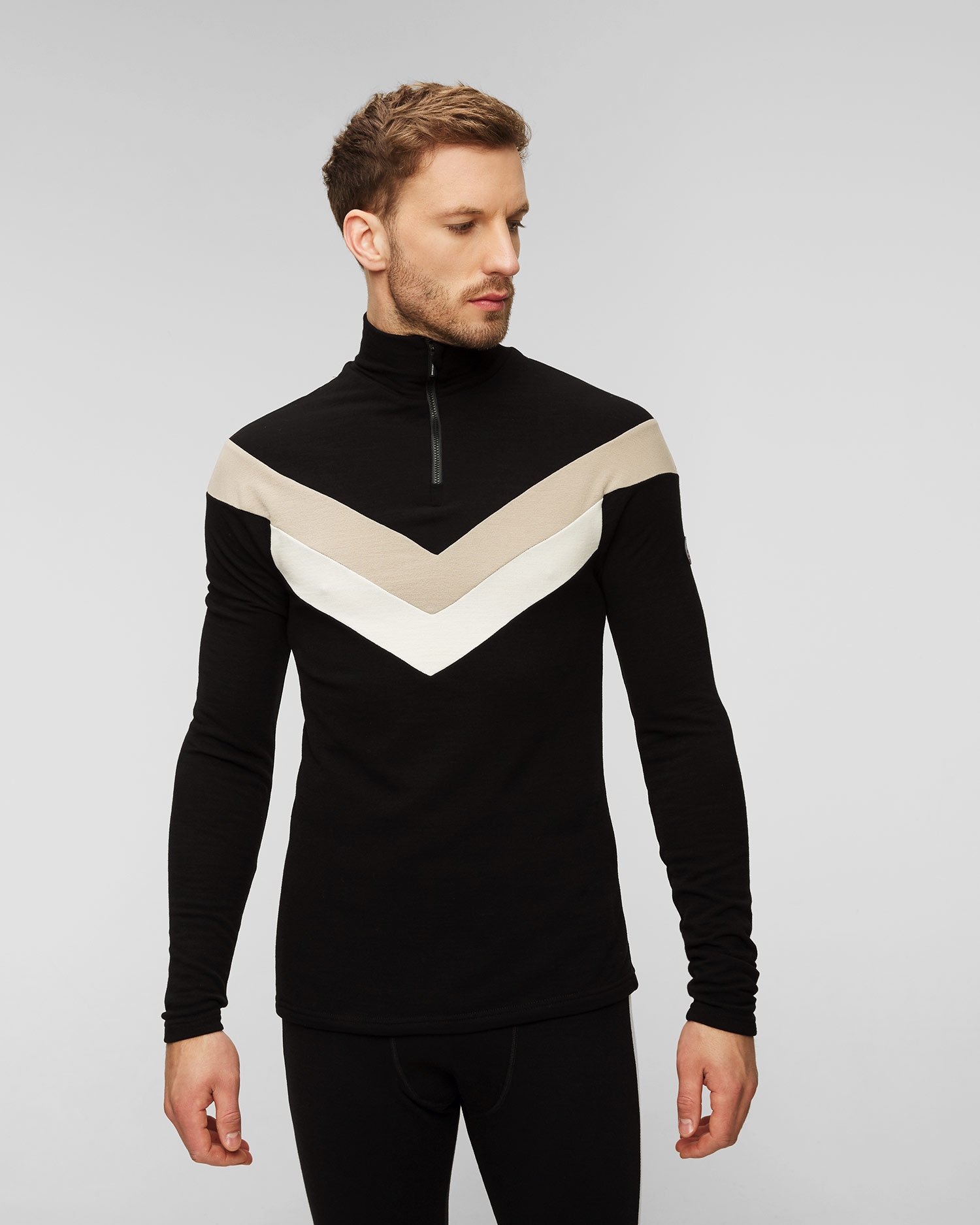 Pánský černý rolák se zipem We Norwegians Voss