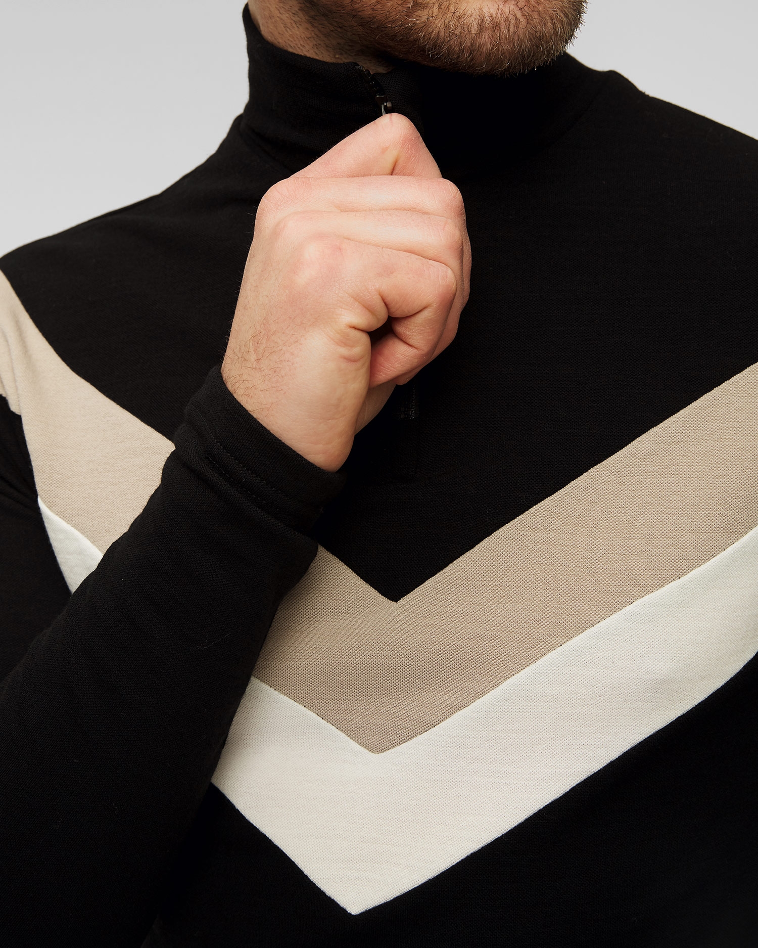 Pánský černý rolák se zipem We Norwegians Voss