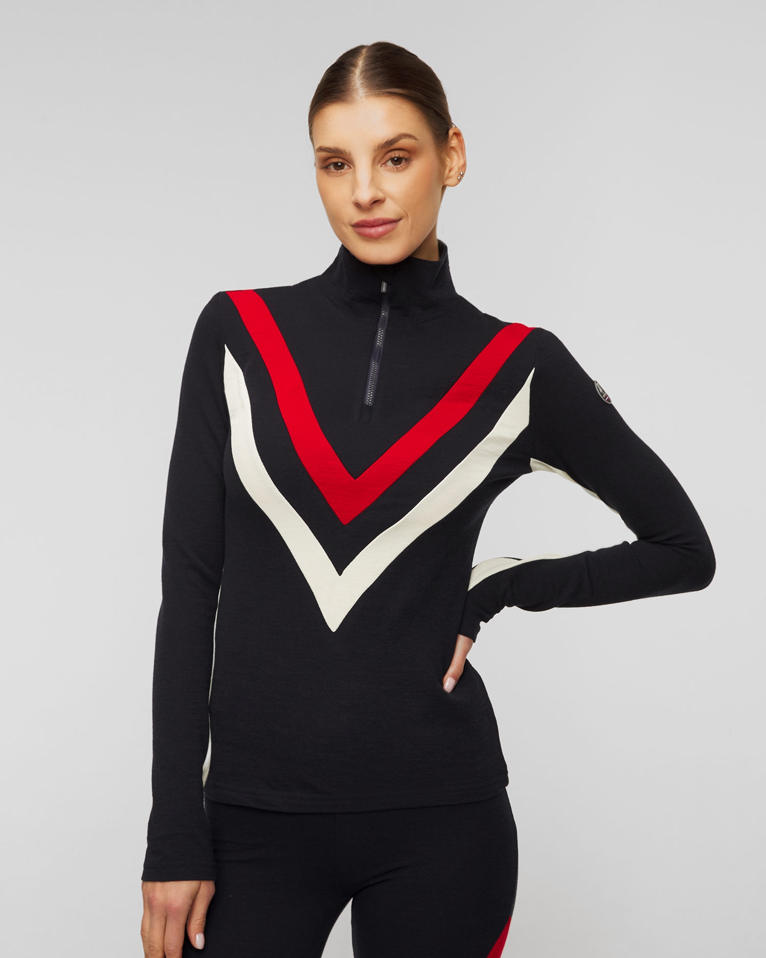 Tmavě modrý dámský rolák na zip We Norwegians Voss