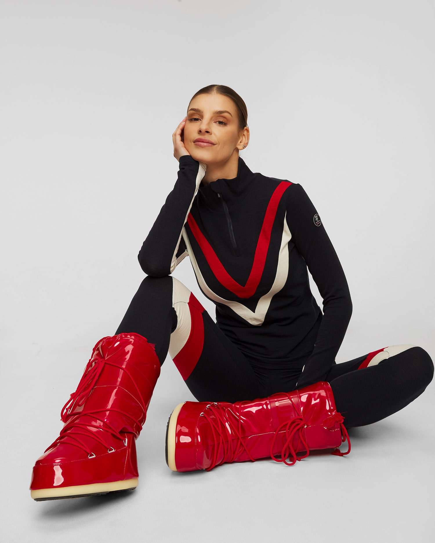 Tmavě modrý dámský rolák na zip We Norwegians Voss