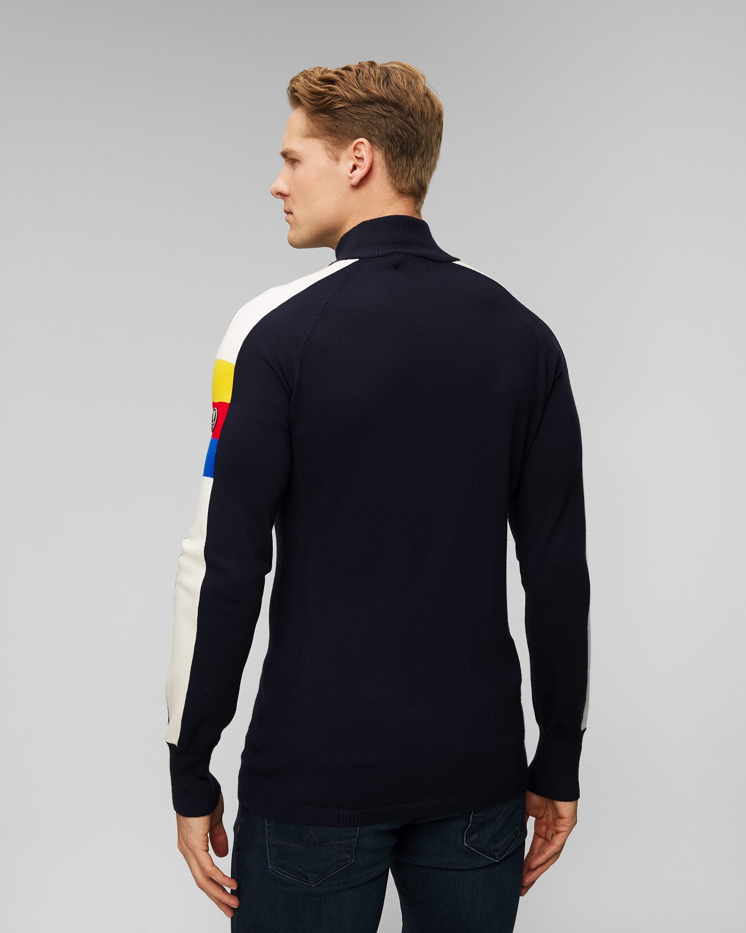 Tmavě modrý pánský rolák na zip We Norwegians Varden