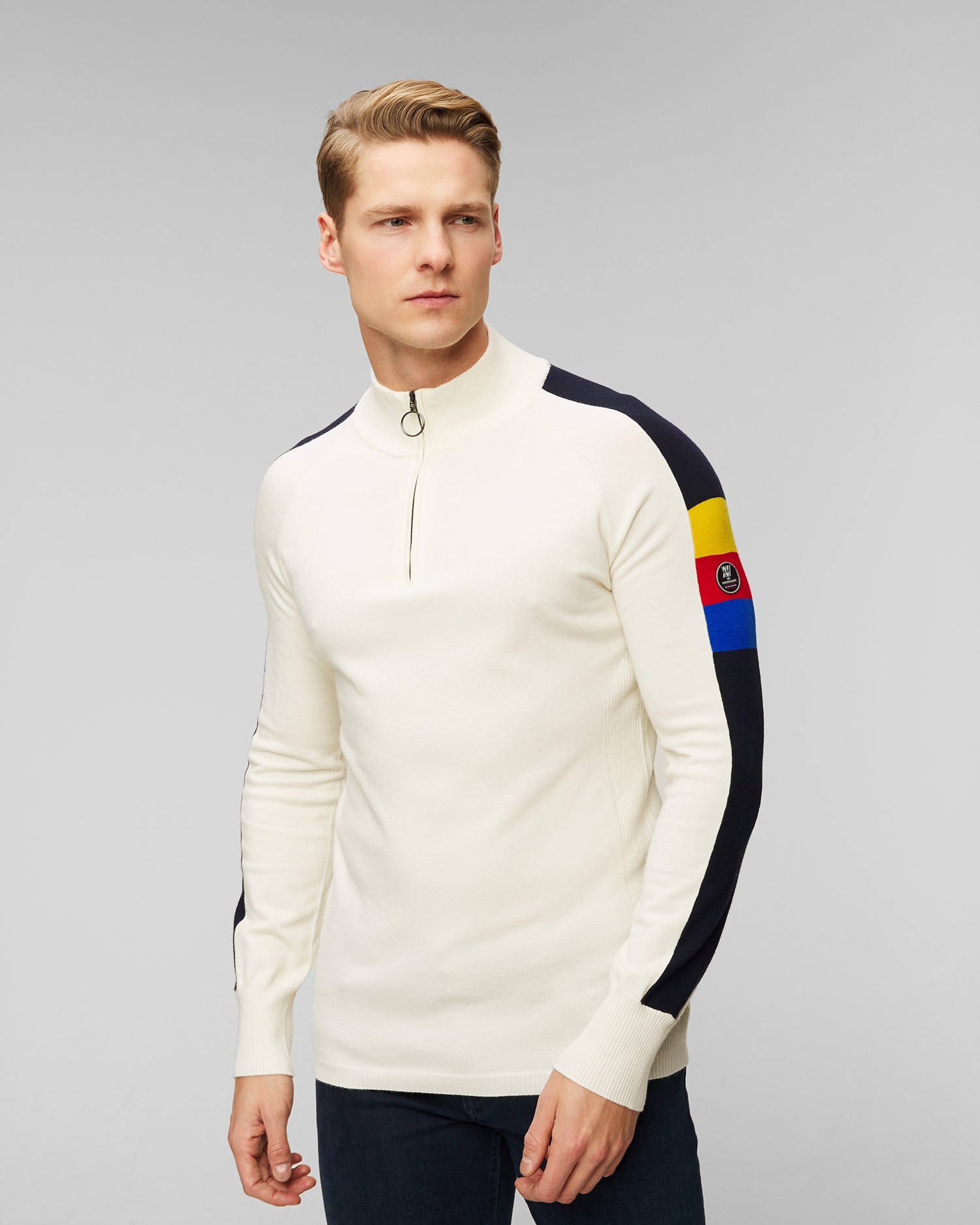 Bílý pánský rolák na zip We Norwegians Varden