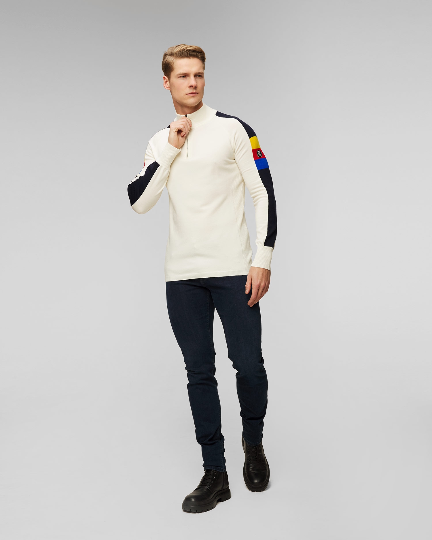 Bílý pánský rolák na zip We Norwegians Varden