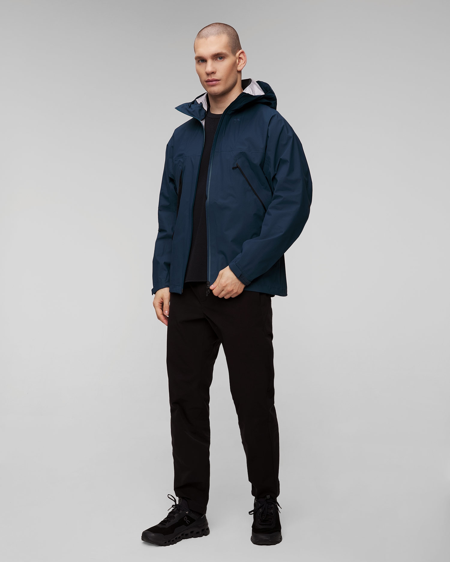 Tmavě modrá pánská horolezecká bunda Goldwin PERTEX SHIELD AIR Mountaineering Jacket