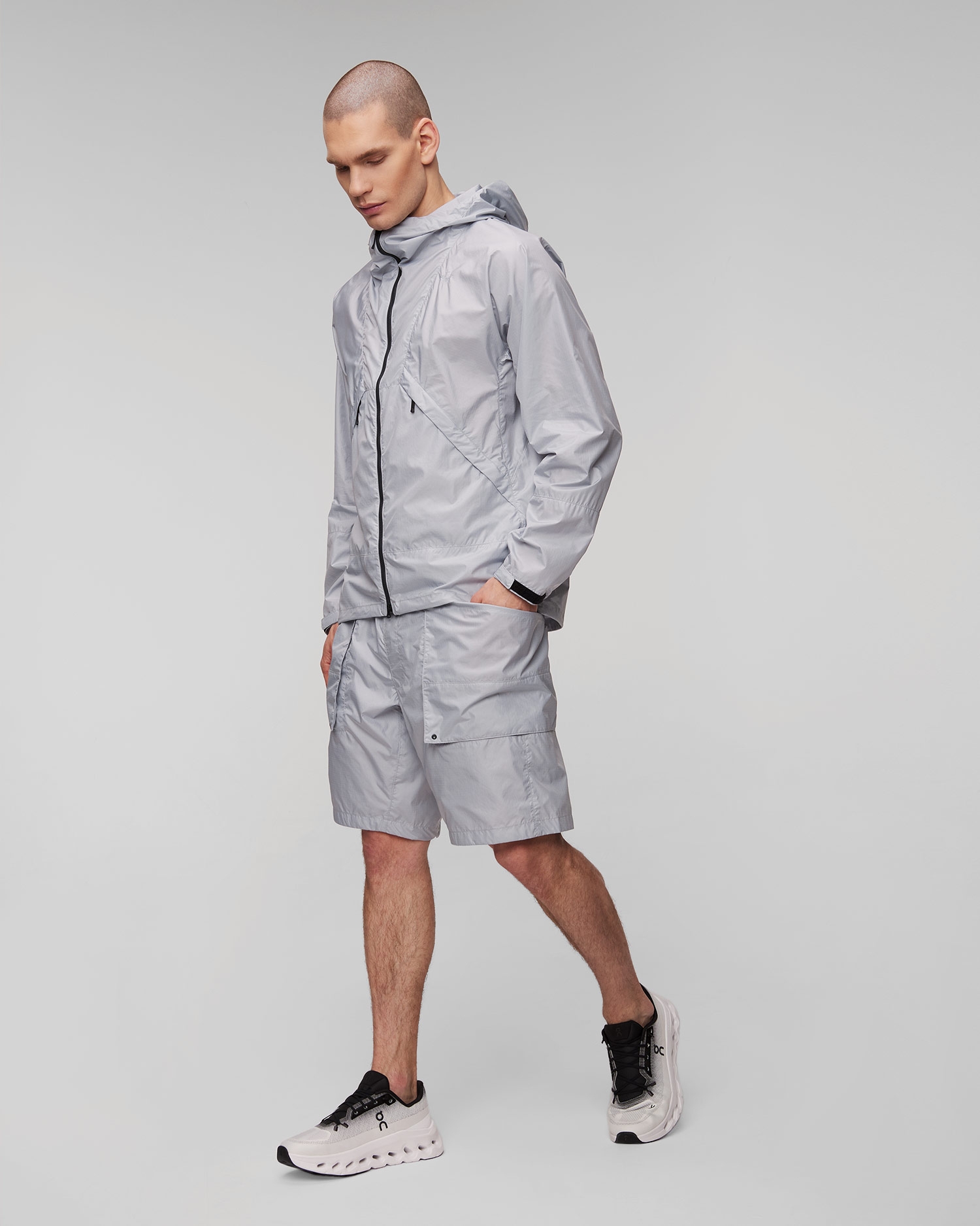 Šedé pánské kapsáčové kraťasy Goldwin Rip-stop Light Cargo Shorts