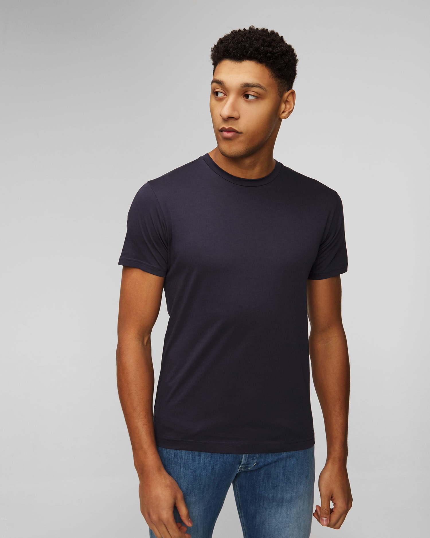 Tmavě modré pánské tričko Sunspel